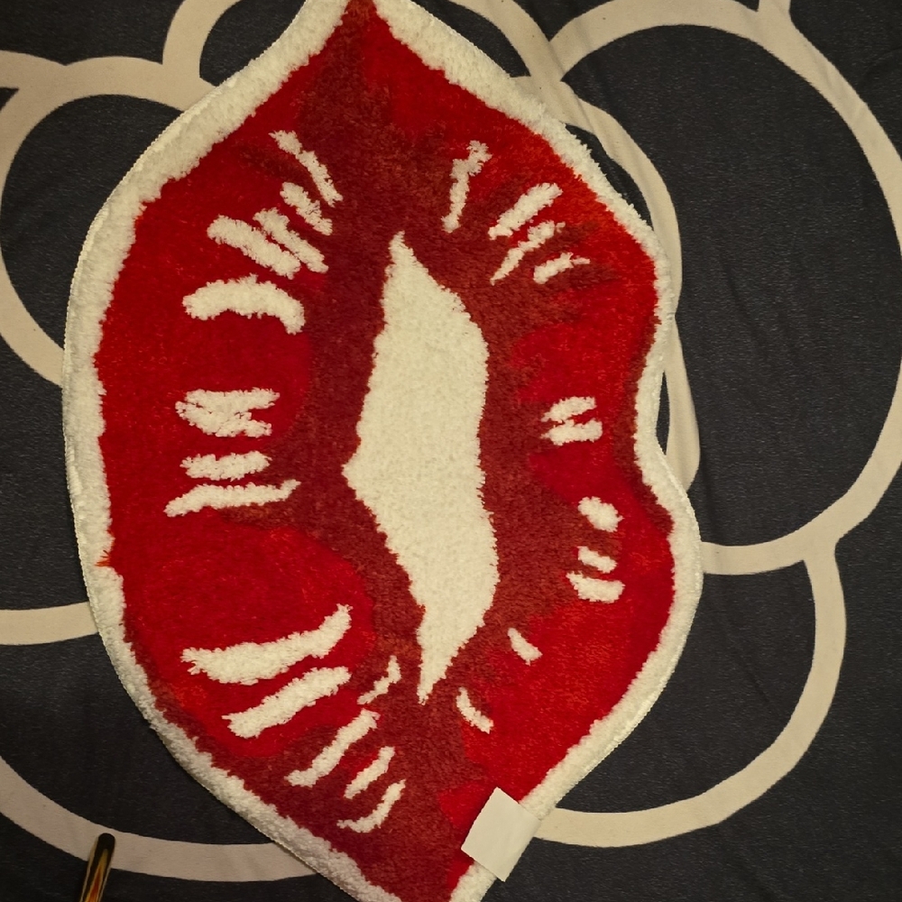 Red Lips Shaped Rug Brand New Cute
